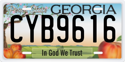 GA license plate CYB9616