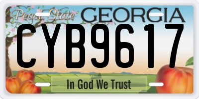GA license plate CYB9617