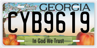 GA license plate CYB9619