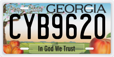 GA license plate CYB9620