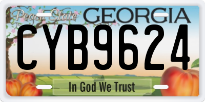 GA license plate CYB9624