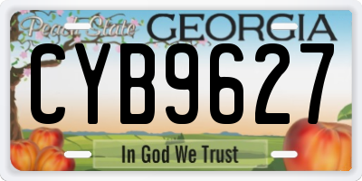 GA license plate CYB9627