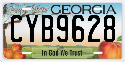 GA license plate CYB9628