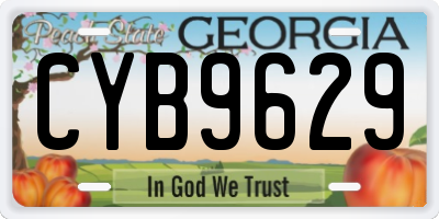GA license plate CYB9629