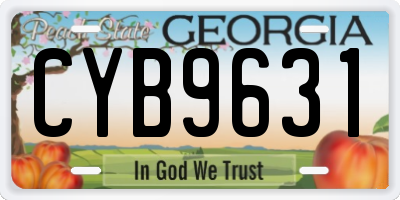 GA license plate CYB9631