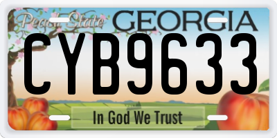 GA license plate CYB9633