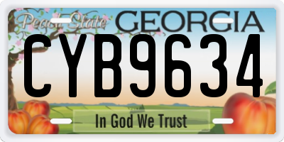GA license plate CYB9634