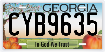 GA license plate CYB9635