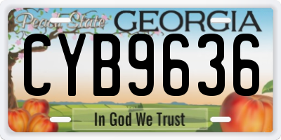 GA license plate CYB9636