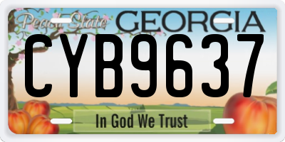 GA license plate CYB9637