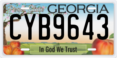 GA license plate CYB9643
