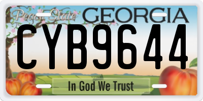 GA license plate CYB9644