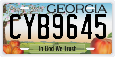GA license plate CYB9645