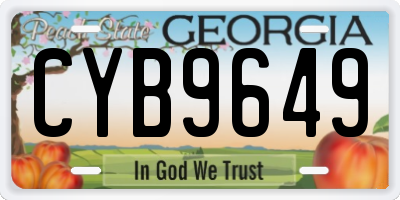 GA license plate CYB9649