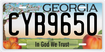 GA license plate CYB9650
