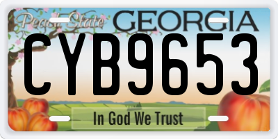 GA license plate CYB9653