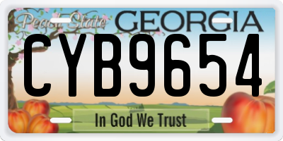 GA license plate CYB9654