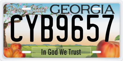 GA license plate CYB9657