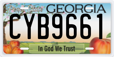 GA license plate CYB9661