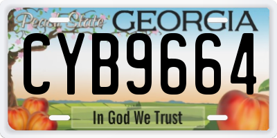 GA license plate CYB9664