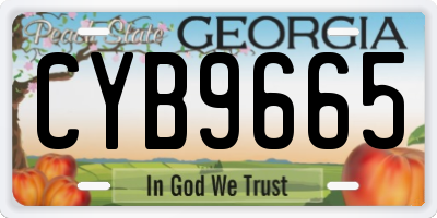 GA license plate CYB9665