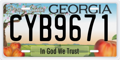 GA license plate CYB9671