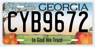 GA license plate CYB9672