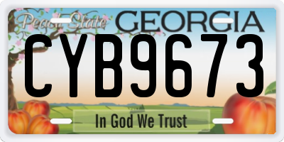 GA license plate CYB9673