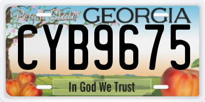 GA license plate CYB9675
