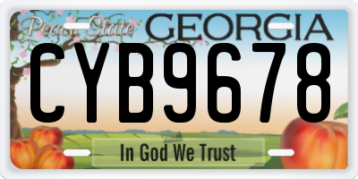 GA license plate CYB9678