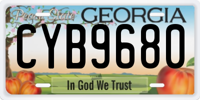 GA license plate CYB9680