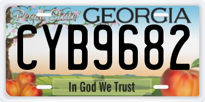 GA license plate CYB9682