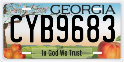 GA license plate CYB9683
