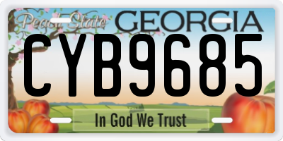 GA license plate CYB9685