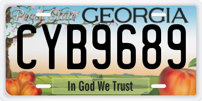 GA license plate CYB9689