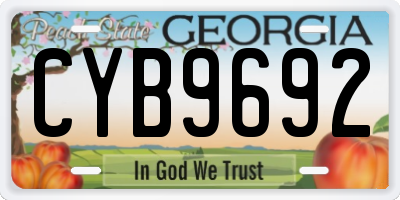GA license plate CYB9692