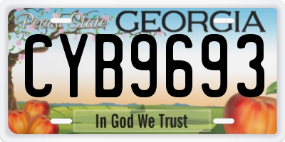 GA license plate CYB9693