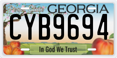 GA license plate CYB9694