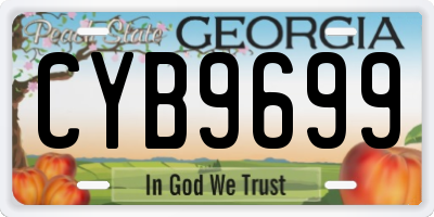 GA license plate CYB9699