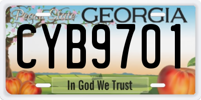 GA license plate CYB9701