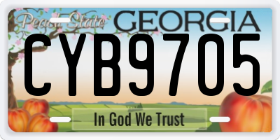 GA license plate CYB9705