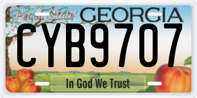 GA license plate CYB9707