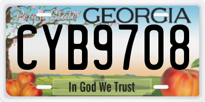 GA license plate CYB9708