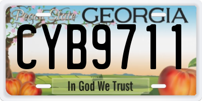 GA license plate CYB9711