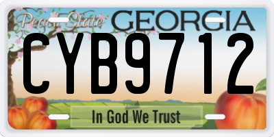 GA license plate CYB9712
