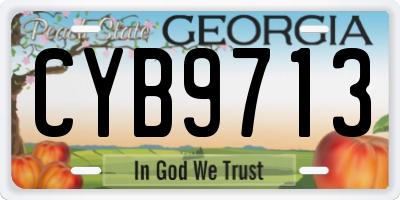 GA license plate CYB9713