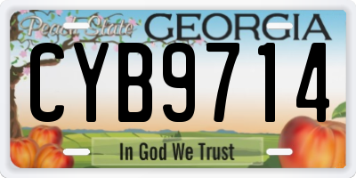 GA license plate CYB9714