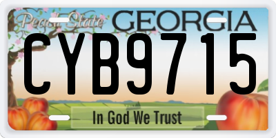 GA license plate CYB9715