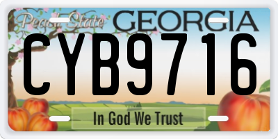 GA license plate CYB9716