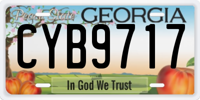 GA license plate CYB9717